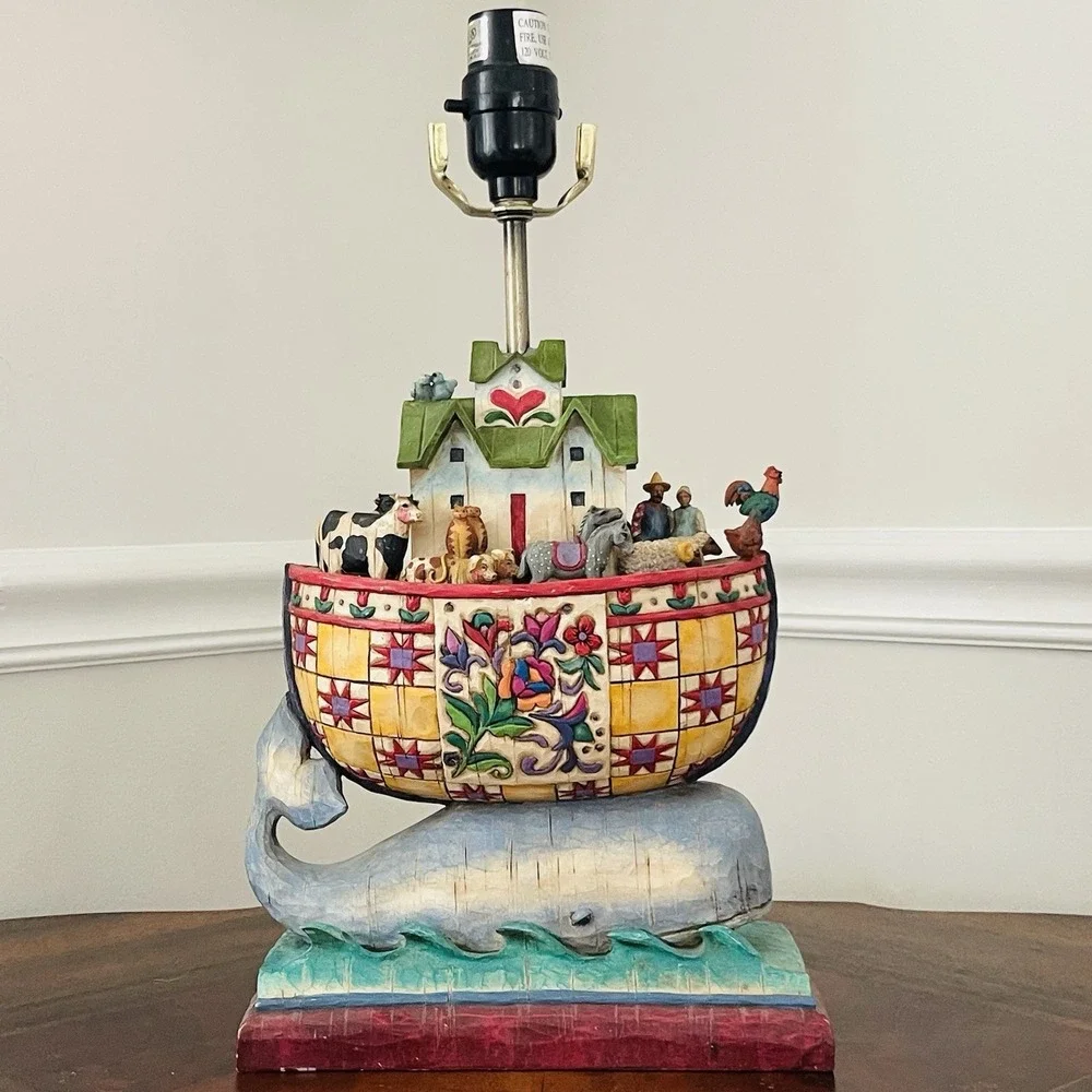 Jim‎ Shore Heartwood Creek Noah's Ark Table Lamp Children's Decor 2004